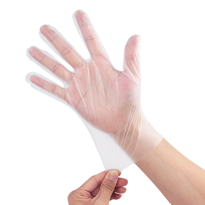 Miljövänliga och mjuka off-white TPE-handskar (matt textur) Miljövänliga och mjuka off-white TPE-handskar (matt textur)